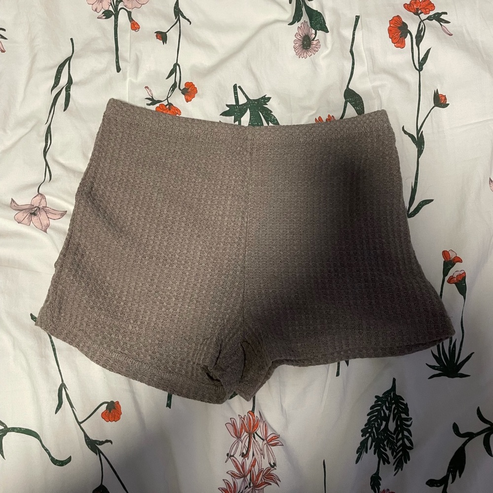 brown waffle shorts